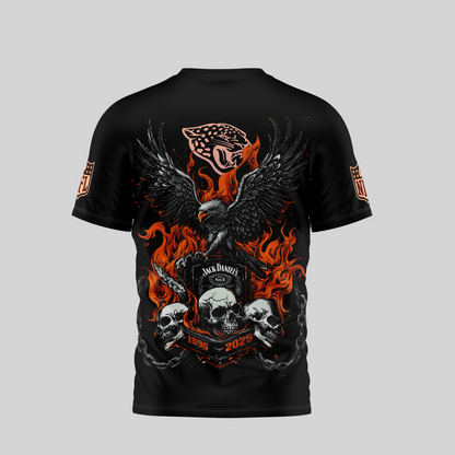 JJ Premium NFL Flaming Eagle Skull T-Shirt DDT CTND
