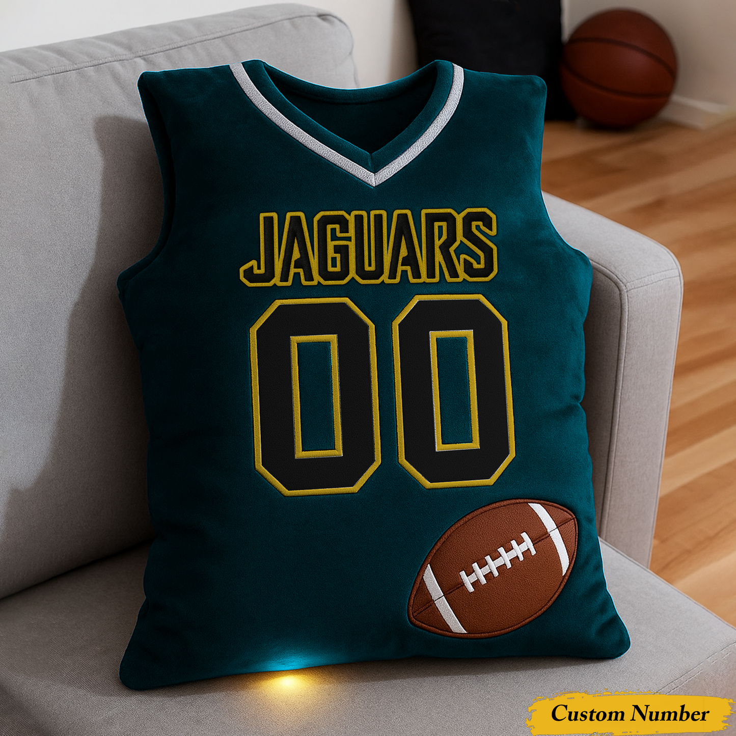 JJ x NFL Personalized Graphic 3DPrint Football Jersey Pillow DDT CTND