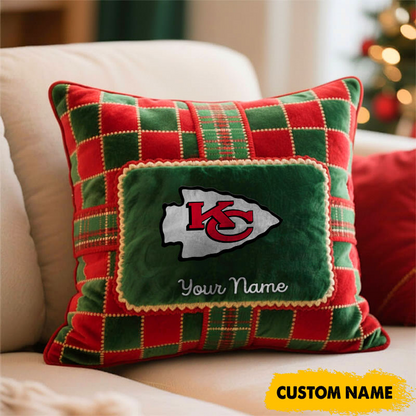 KC x NFL Christmas New Square Pillow DatND DVT