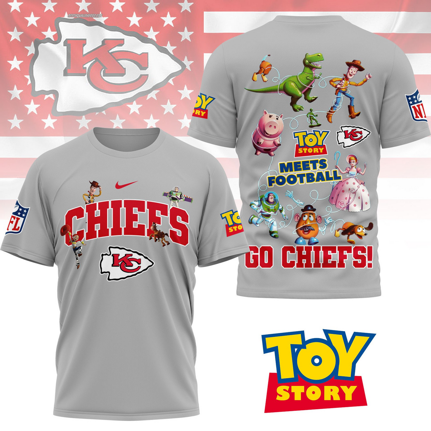KCC Premium NFL Toy Story Fan 3D Shirt DDT CTND