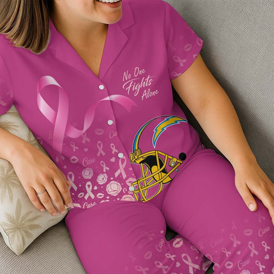 LAC Premium NFL Breast Cancer October Button Pajamas Set DDT NTL