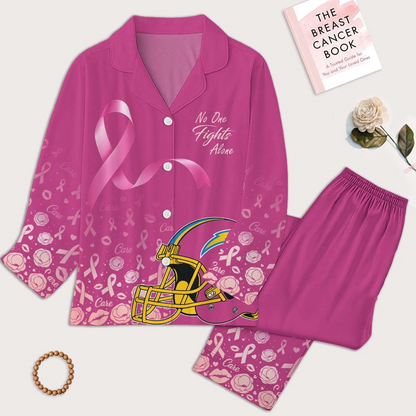 LAC Premium NFL Breast Cancer October Button Pajamas Set DDT NTL