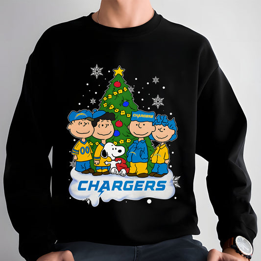 LAC x NFL Peanuts Snoopy And Friends Christmas Tree 2D Shirt DatND DVT