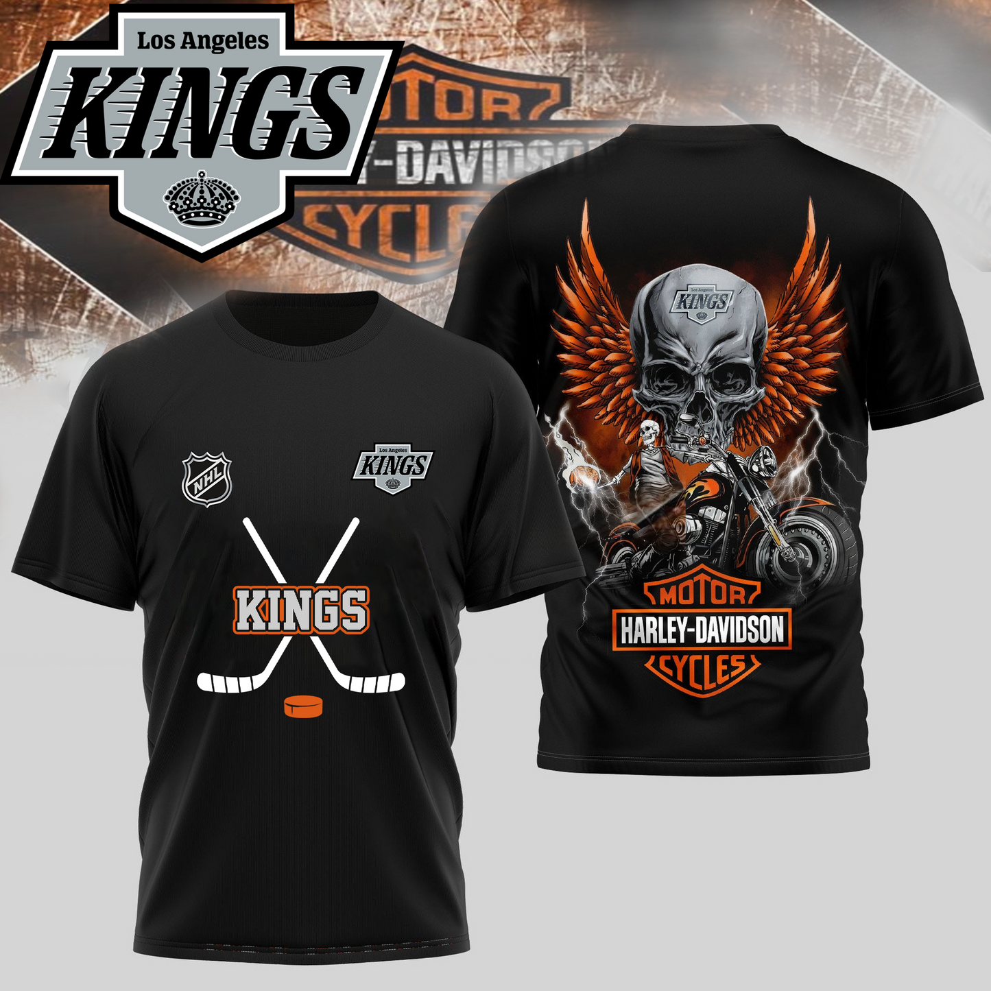 LAK Premium NHL Motorcycle 3D Shirt DDT CTND
