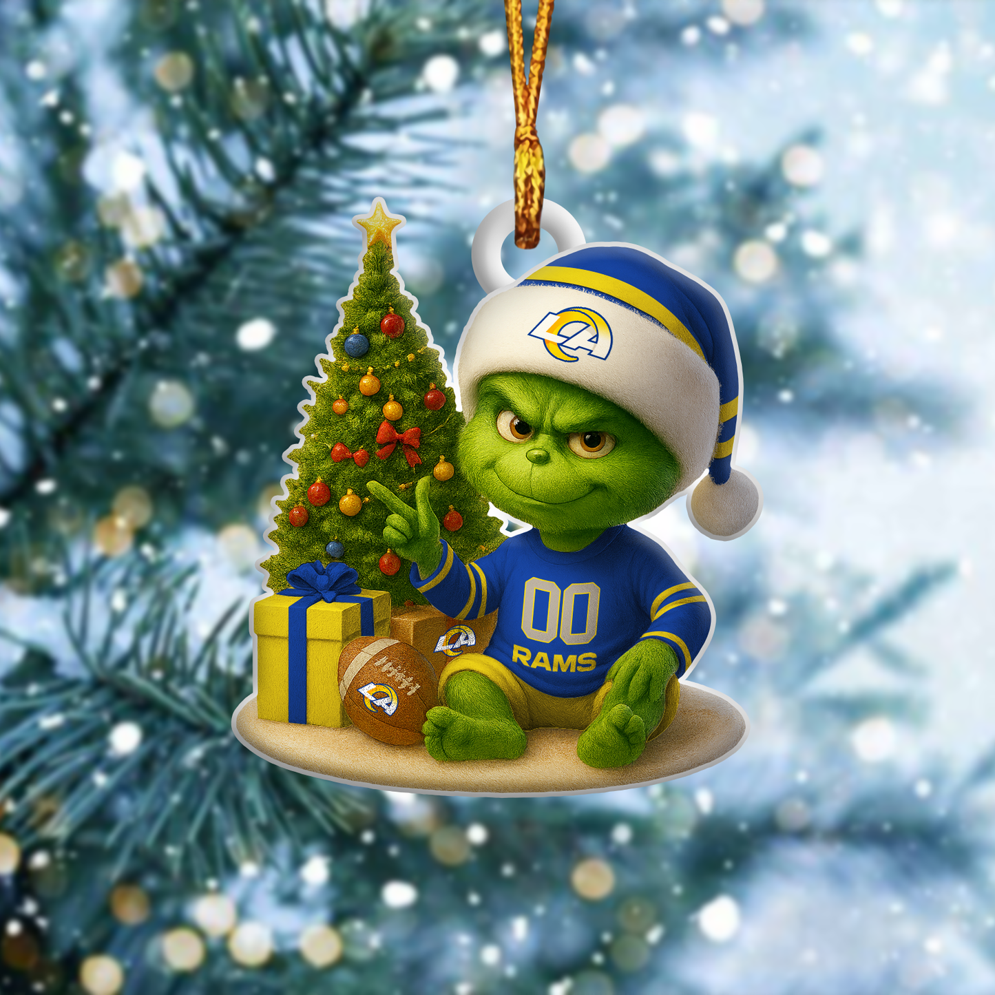 LAR NFL x Grinch Premium Ornament DDT NTL