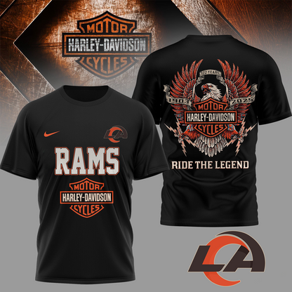 LAR Premium NFL 122 Year Harley Davidson 3D Shirt 2603 DatND DVT