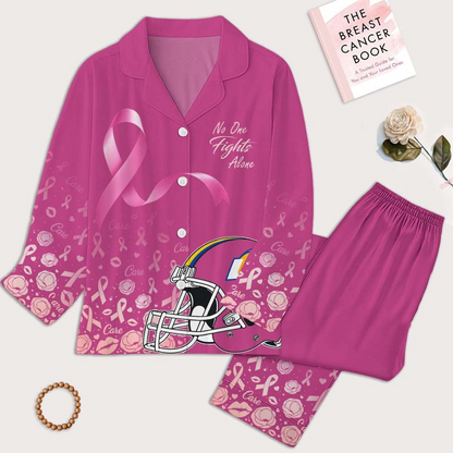 LAR Premium NFL Breast Cancer October Button Pajamas Set DDT NTL