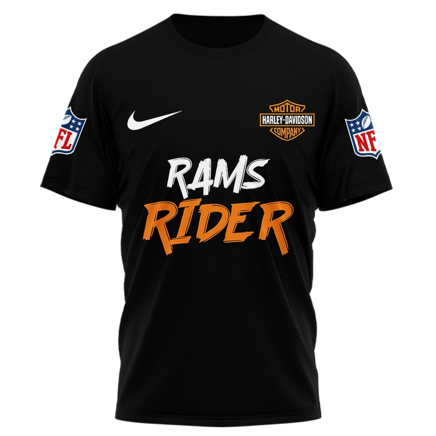 LAR Premium NFL Ghost Rider Motorcycle 3D Shirt DDT CTND