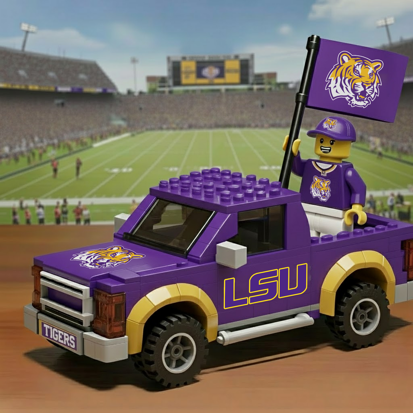 LSU x NCAA Building Blocks Truck Toy Set DatND DVT