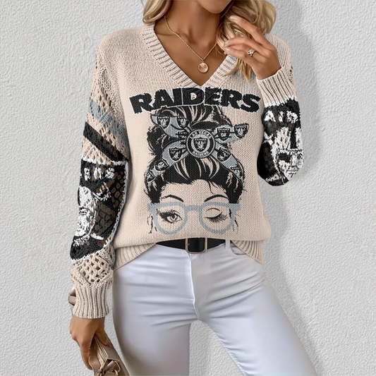 LVR  x NFL Crochet Sleeve V-Neck Sweater DDT HLPHUONG