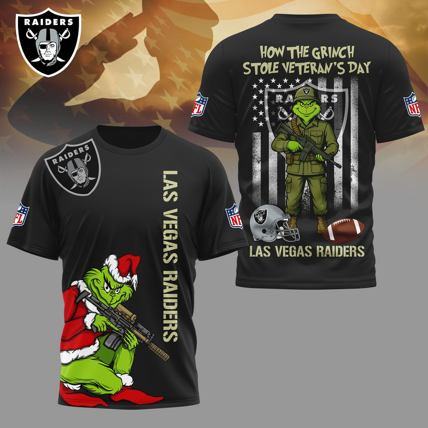 LVR Premium NFL The Grinch Salute Veterans DDT CTND