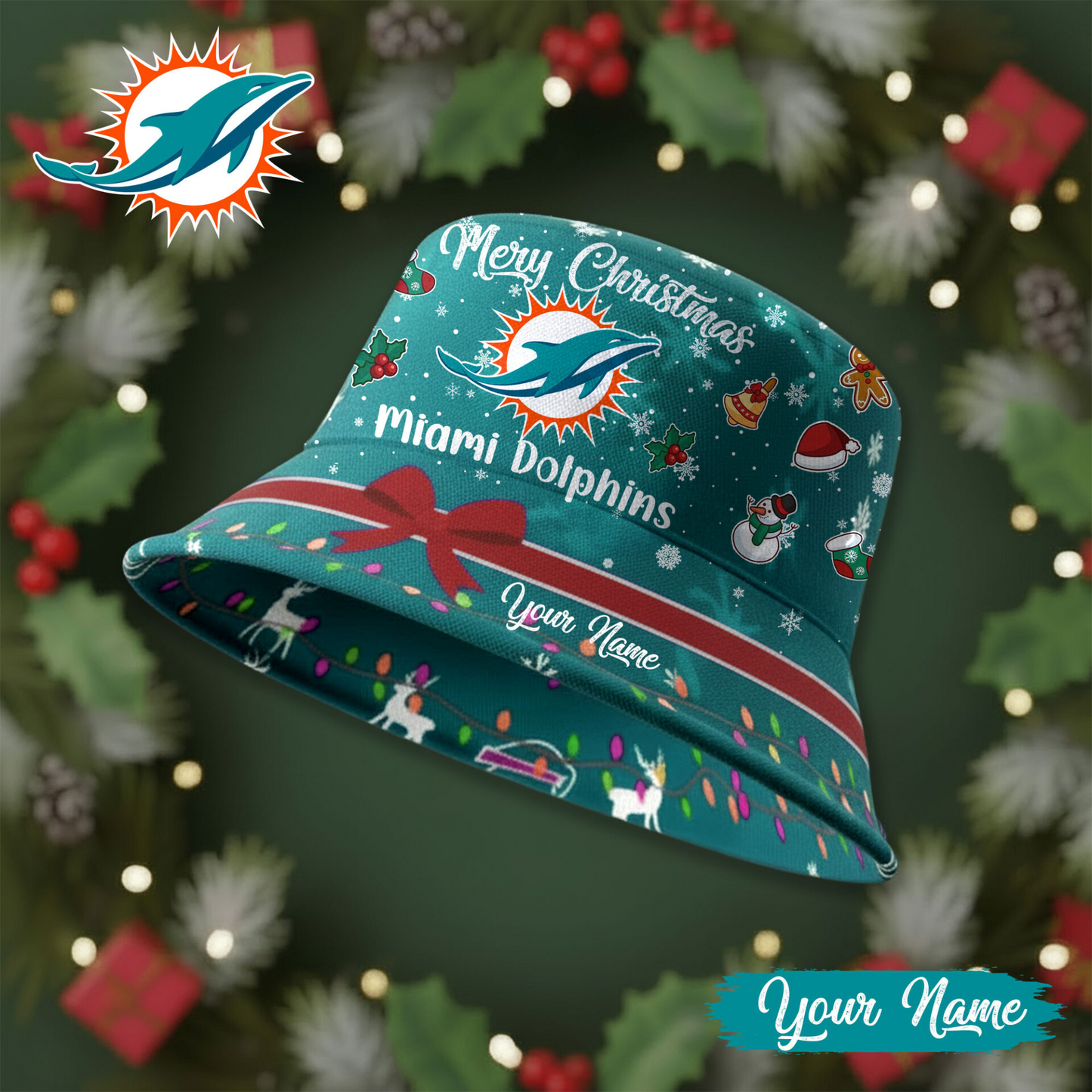 MD Premium NFL Merry Christmas Bucket Hat DDT CTND