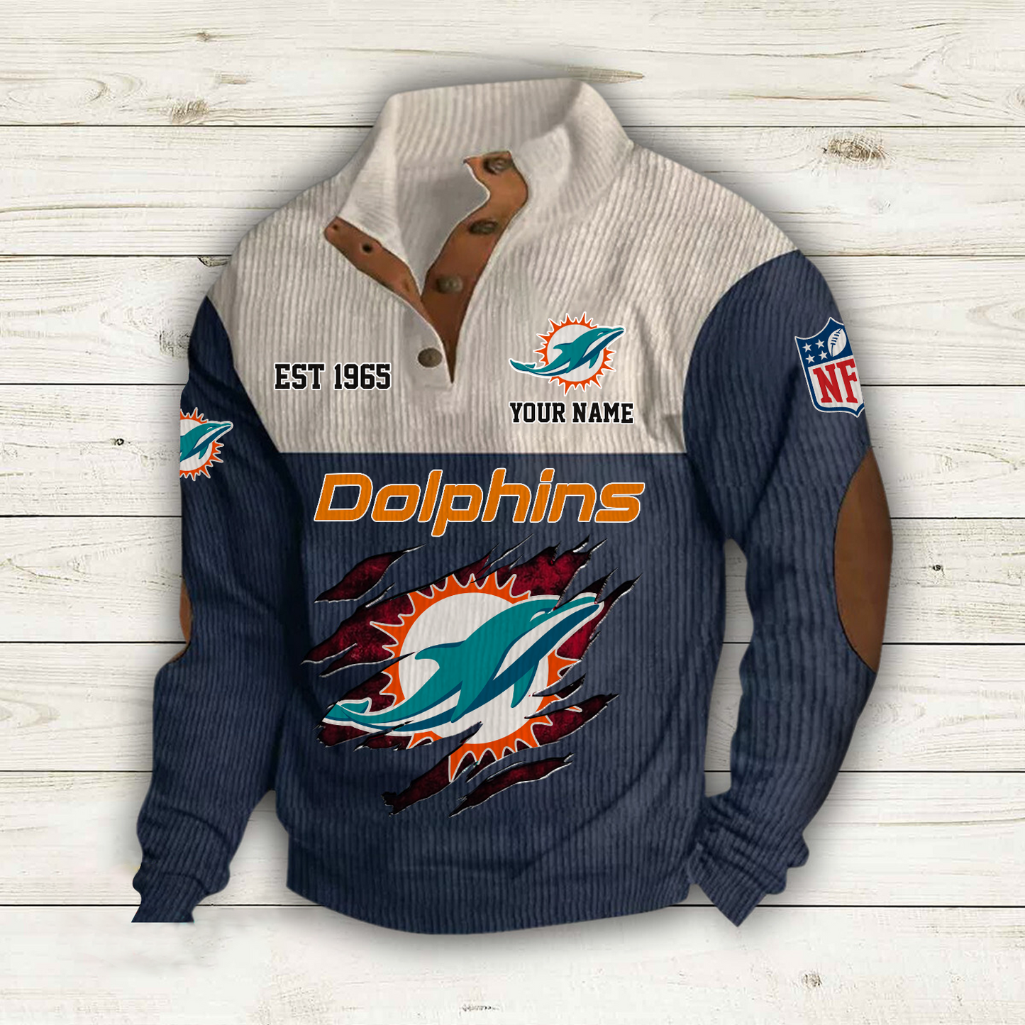 MIA x NFL Custom Name Sport Sweatshirt DatND DVT