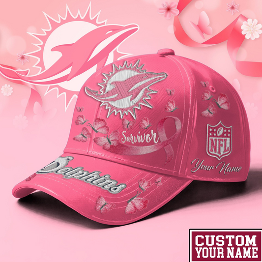 PREMIUM NFL X MIA  EXCLUSIVE  BREAST CANCER SURVIOR CAP NDT NHM 090726