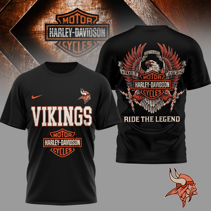 MIN Premium NFL 122 Year Harley Davidson 3D Shirt 2603 DatND DVT