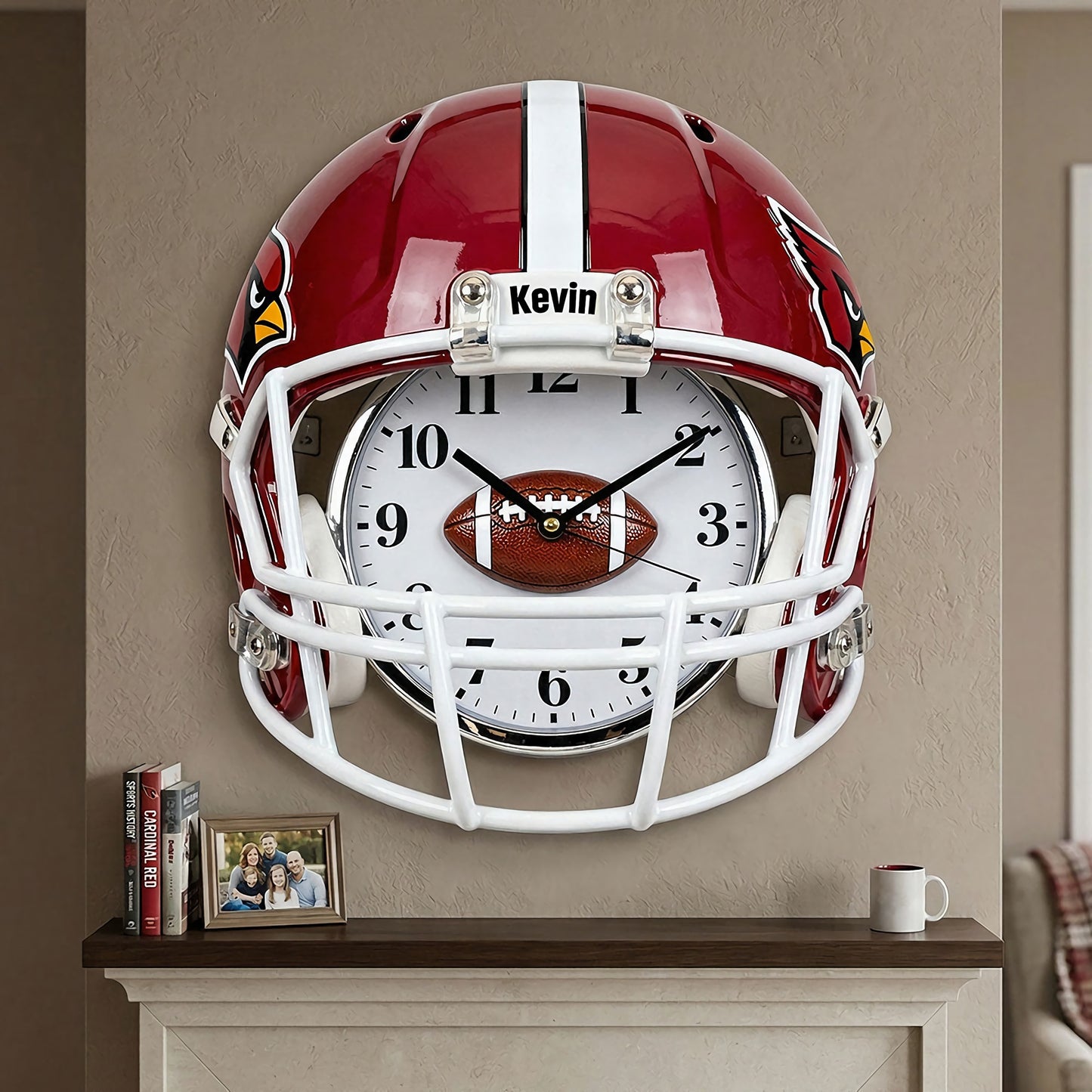 Premium NFL Helmet Hanging Wall Clock NMD CTKT