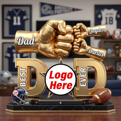 American Football  Acrylic Plaque - DadChampion Dad & Fist Bump - Personalized Gifts For Father NAK NHT