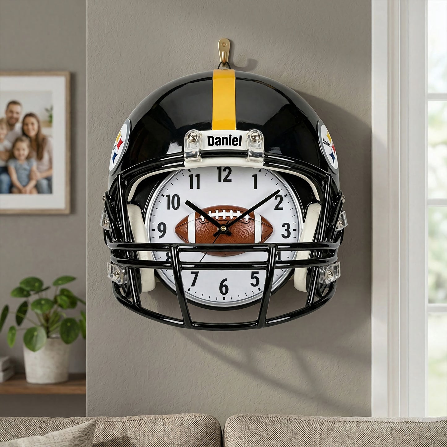 Premium NFL Helmet Hanging Wall Clock NMD CTKT