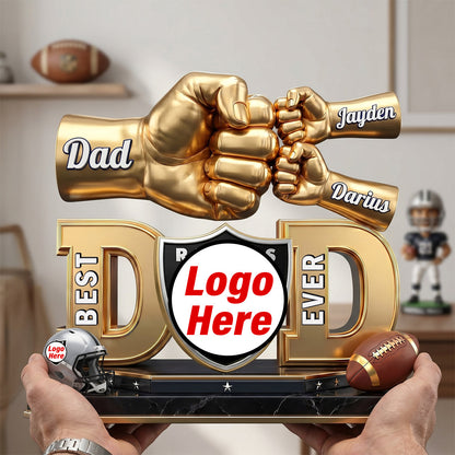 American Football  Acrylic Plaque - DadChampion Dad & Fist Bump - Personalized Gifts For Father NAK NHT