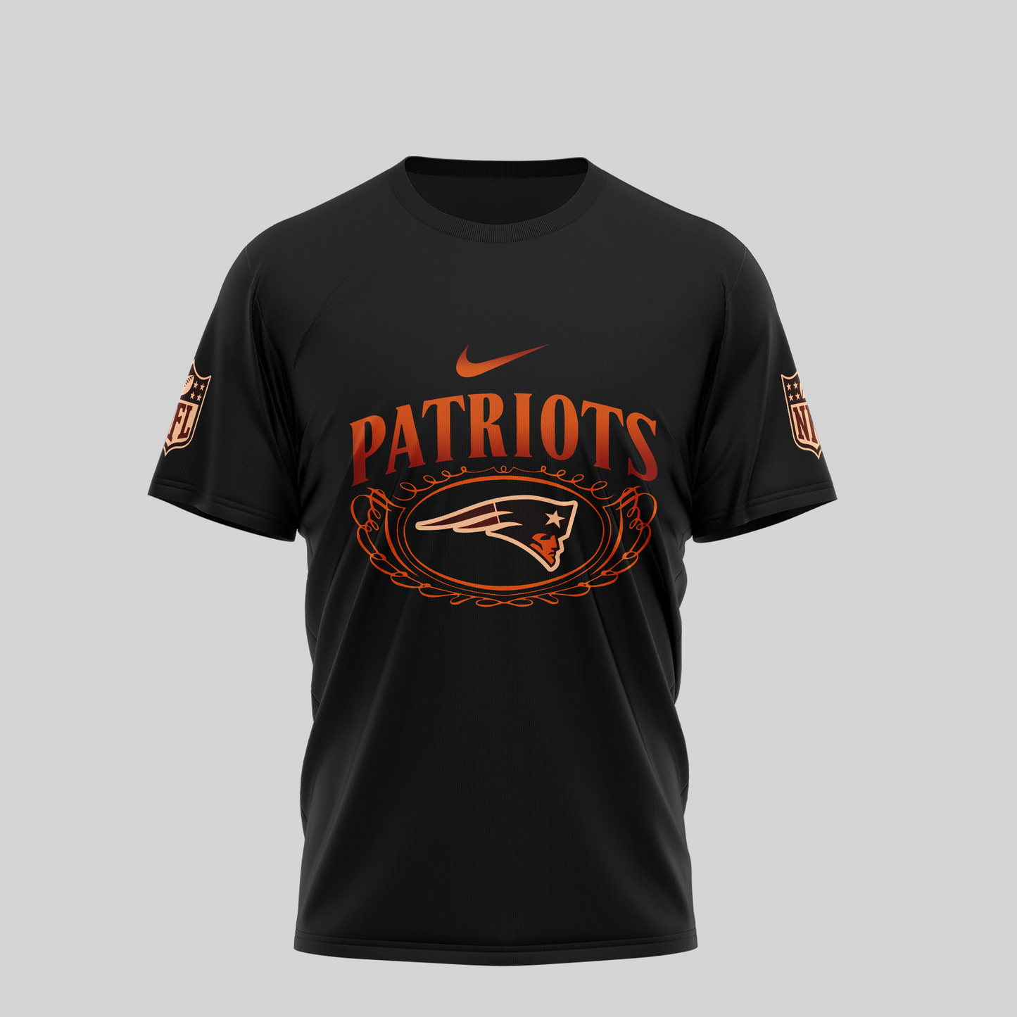 NEP Premium NFL Flaming Eagle Skull T-Shirt DDT CTND