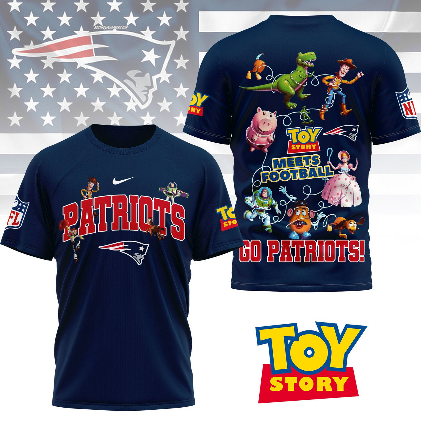 NEP Premium NFL Toy Story Fan 3D Shirt DDT CTND