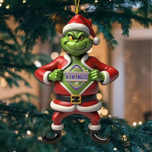 NFL MIN The Grinch x Christmas Acrylic Ornament Gift For Fan NDT NHM