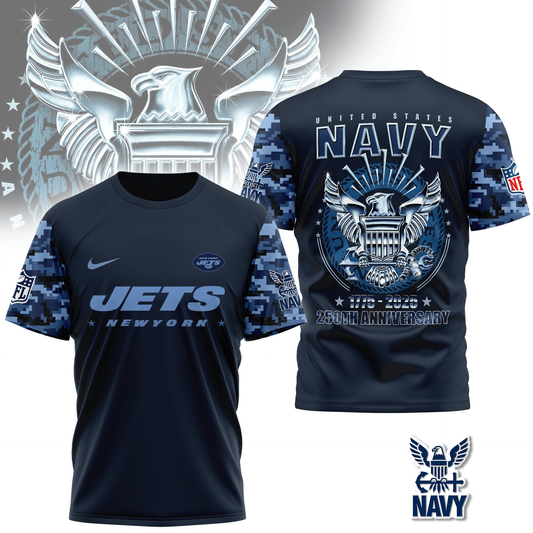 NFL NYJ Premium 250 Years 3D Shirt DDT CTND