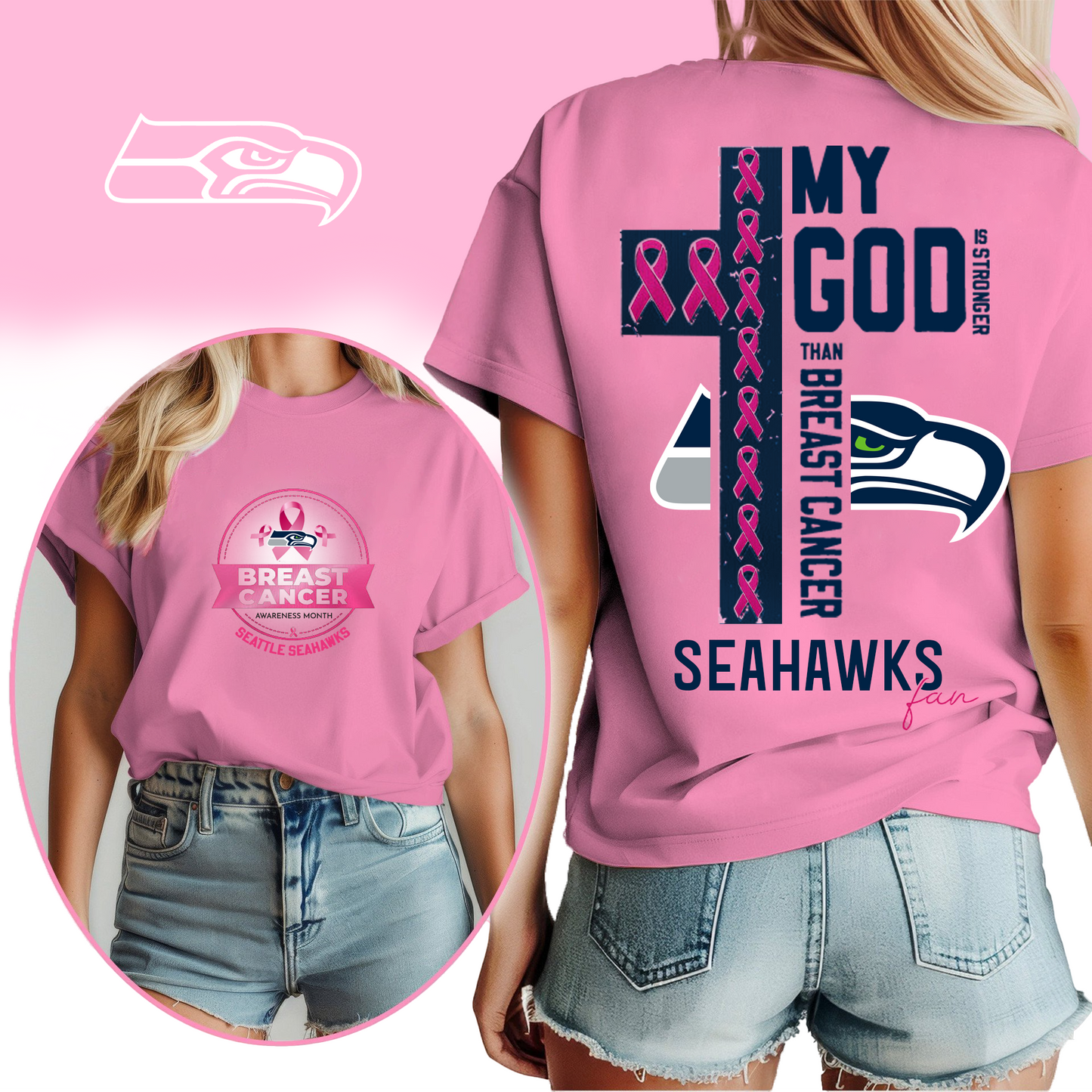 NFL SS - Breast Cancer My God In Stronger Shirt DDT HLP