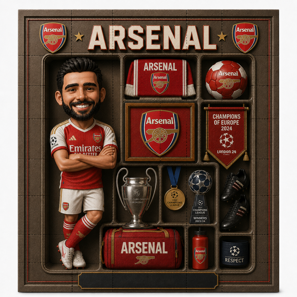Personalized ARS Shaped Building Blocks- Premier League Champions NAK NMD Lazmi
