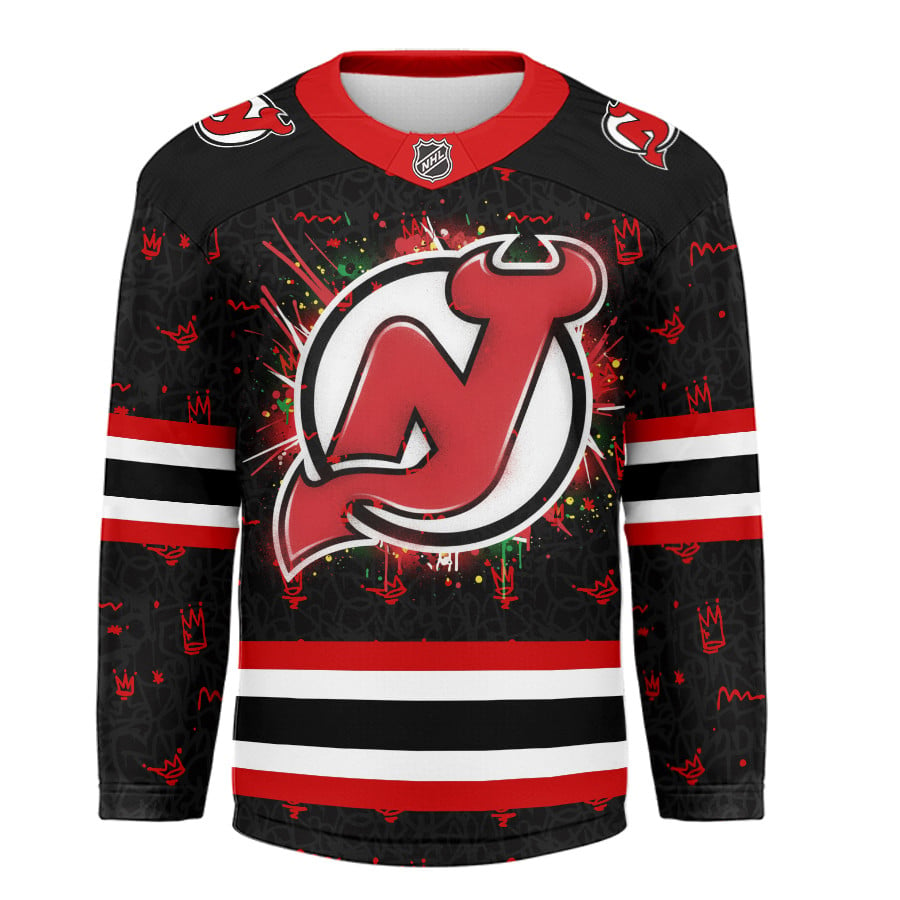 NJD Premium NHL Graffiti My Team 4 Life Hockey Jersey DDT NTL