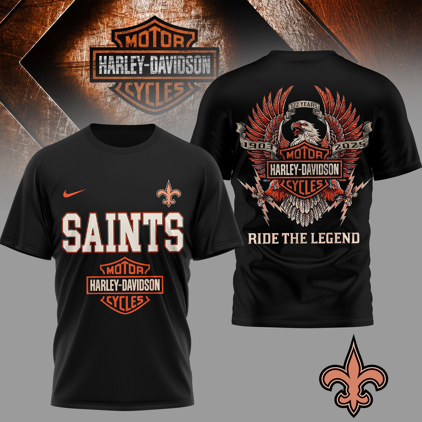 NO Premium NFL 122 Year Harley Davidson 3D Shirt 2603 DatND DVT