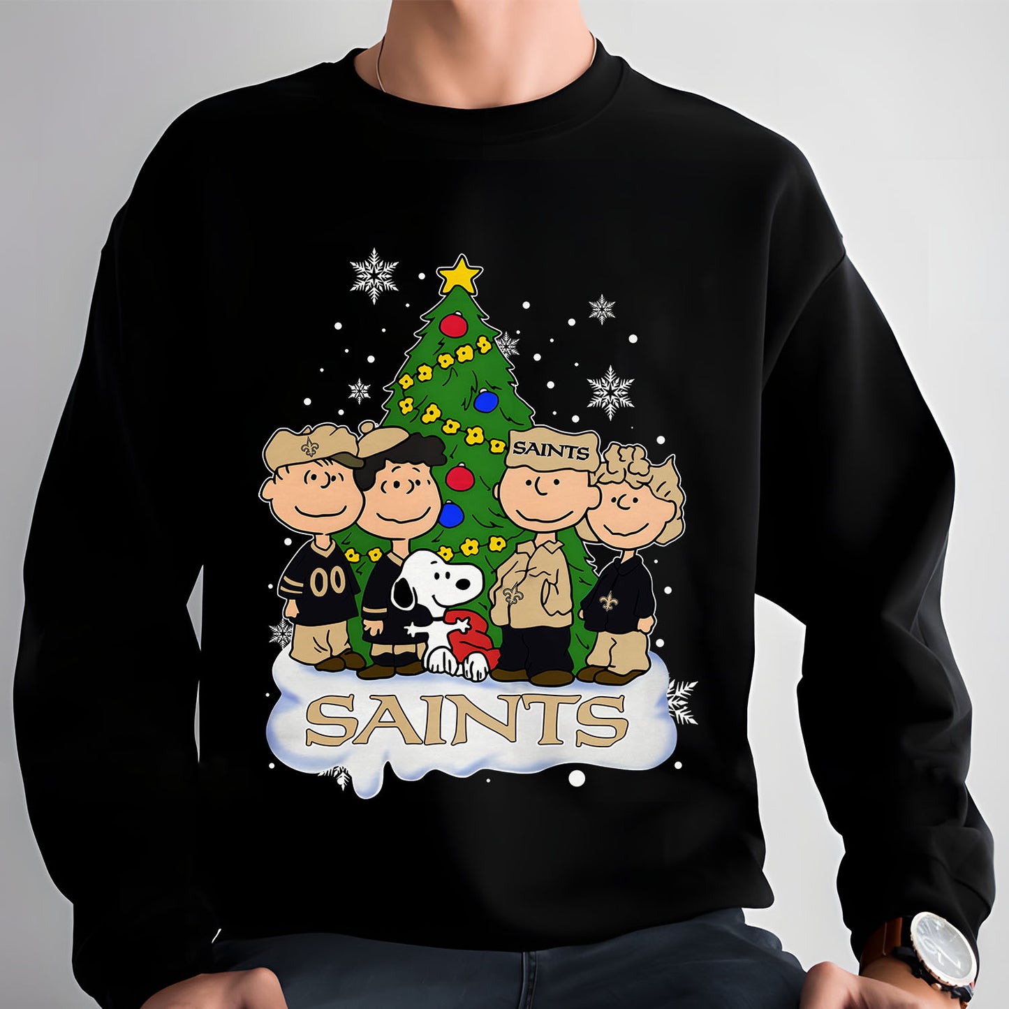 NO x NFL Peanuts Snoopy And Friends Christmas Tree 2D Shirt DatND DVT