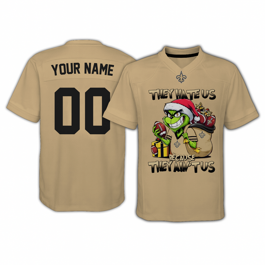 NO x NFL They Hate Us Because They Ain't Us Grinch Christmas-V-neck Short Sleeve Jersey DatND DVT