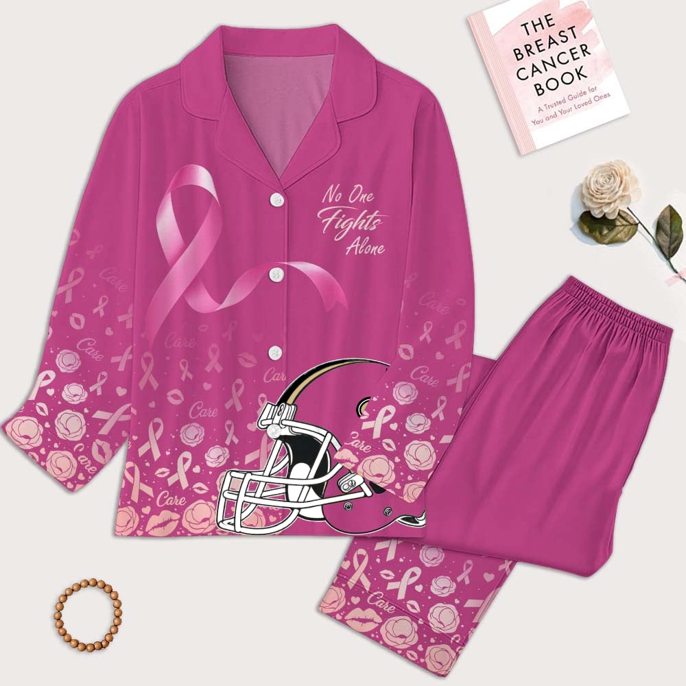NOS Premium NFL Breast Cancer October Button Pajamas Set DDT NTL