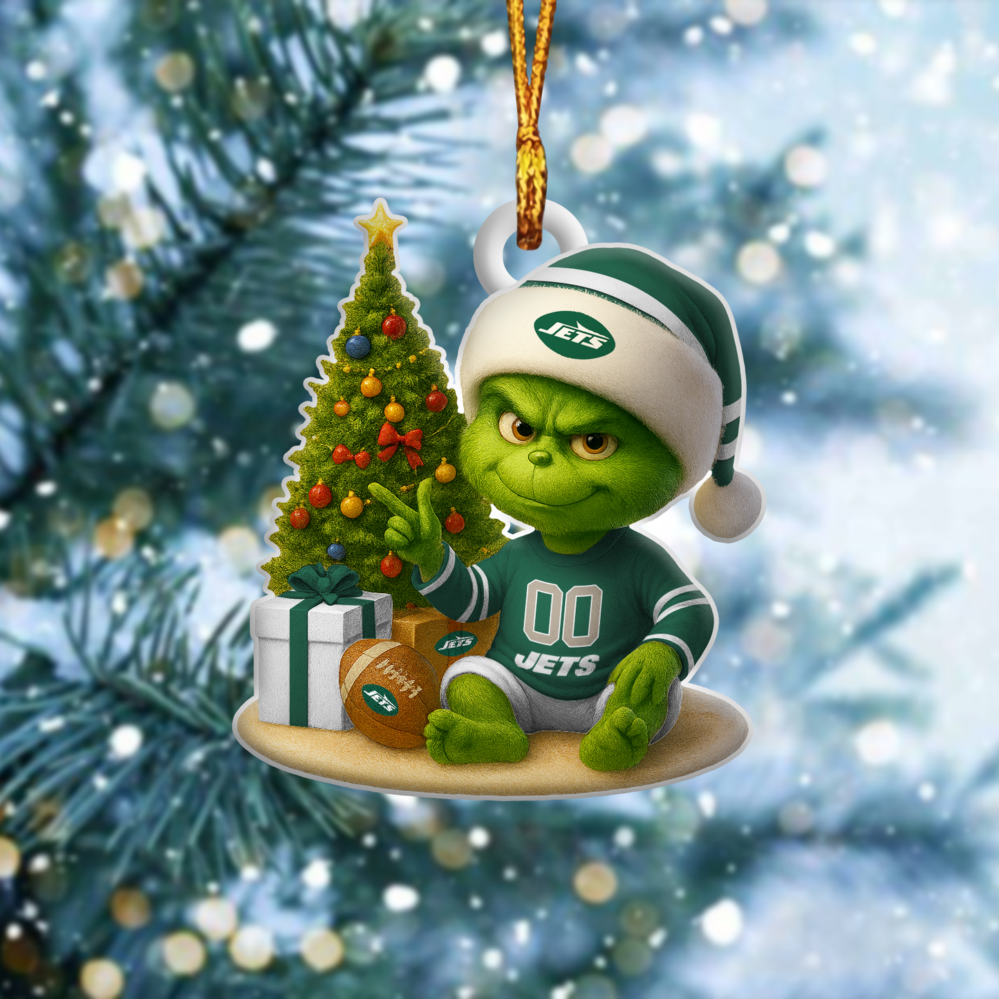 NYJ NFL x Grinch Premium Ornament DDT NTL