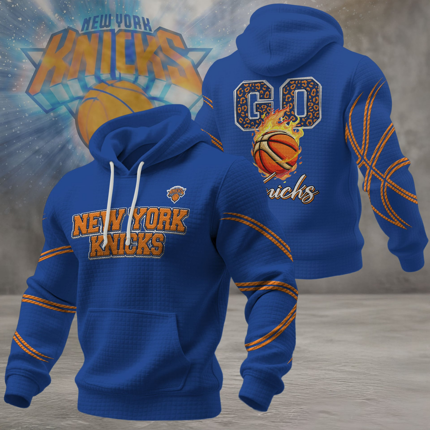 NYK Premium NBA Fan Waffle Hoodie DDT CTND