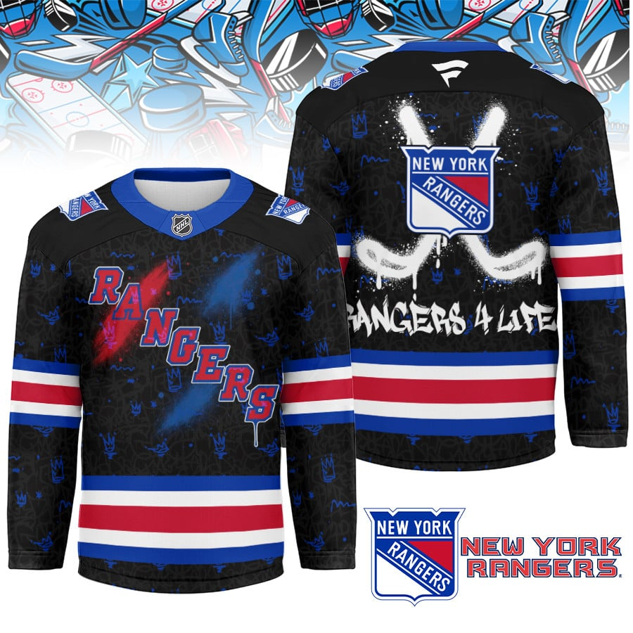 NYR Premium NHL Graffiti My Team 4 Life Hockey Jersey DDT NTL