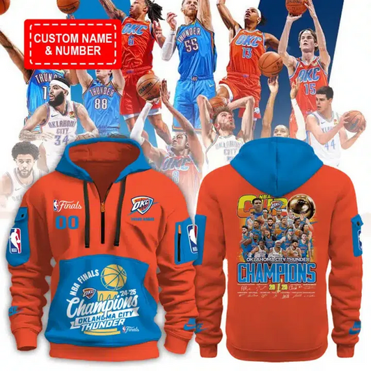 OKC Thunder Up NBA Champions 2025 Basketball Zipper Hoodie V9 DATND TANTD