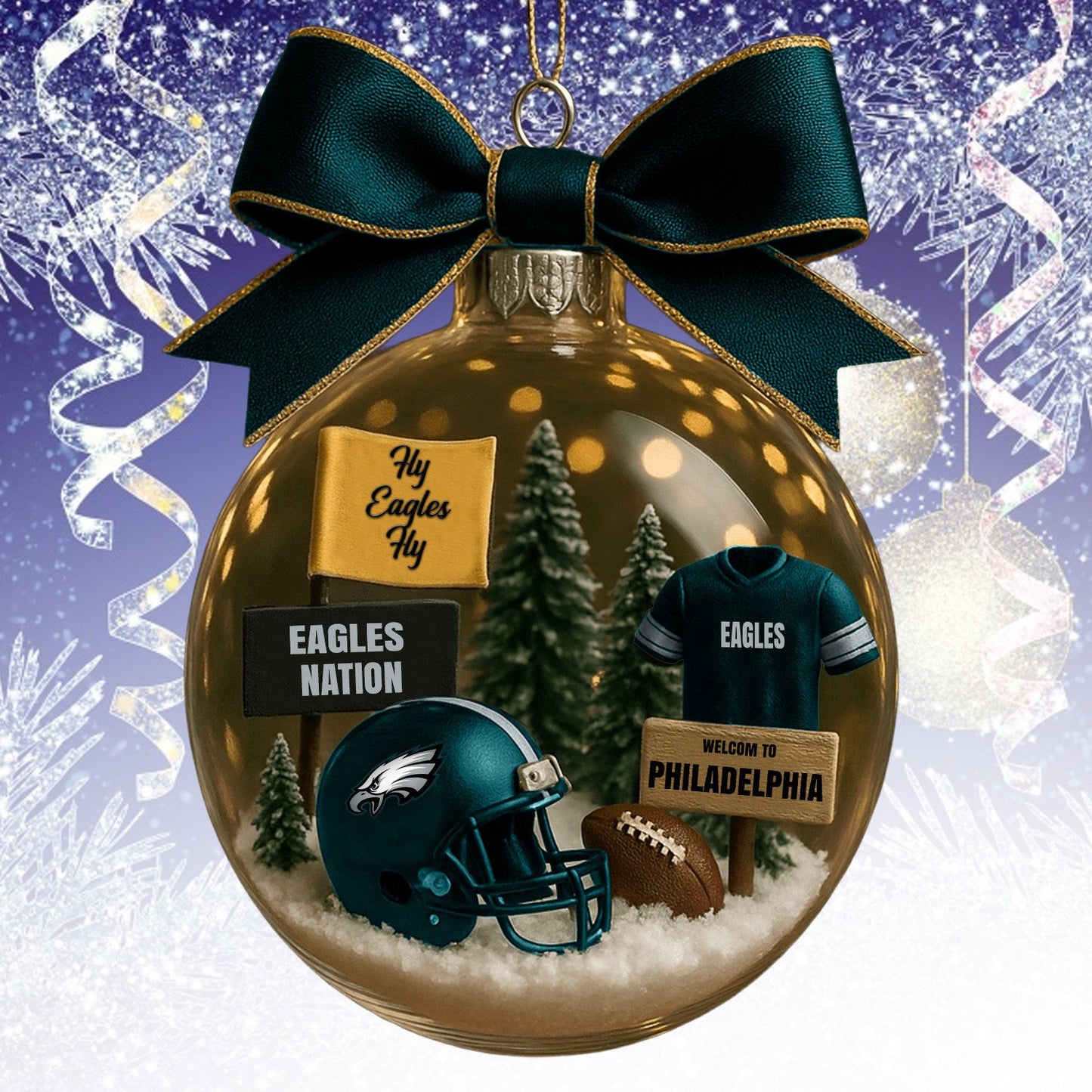 PE  NFL Acrylic Ball Ornament - Best Gift For Fans DDT CTND