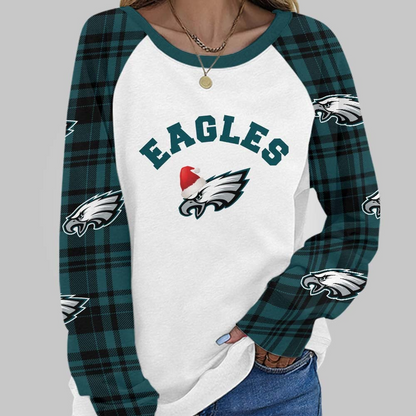 PE Premium NFL Cozy Round Neck Raglan Sleeve Sweatshirt DDT CTND