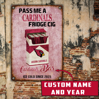 Personalized AC x NFL Vintage Fridge Cig Metal Sign DDT NTL