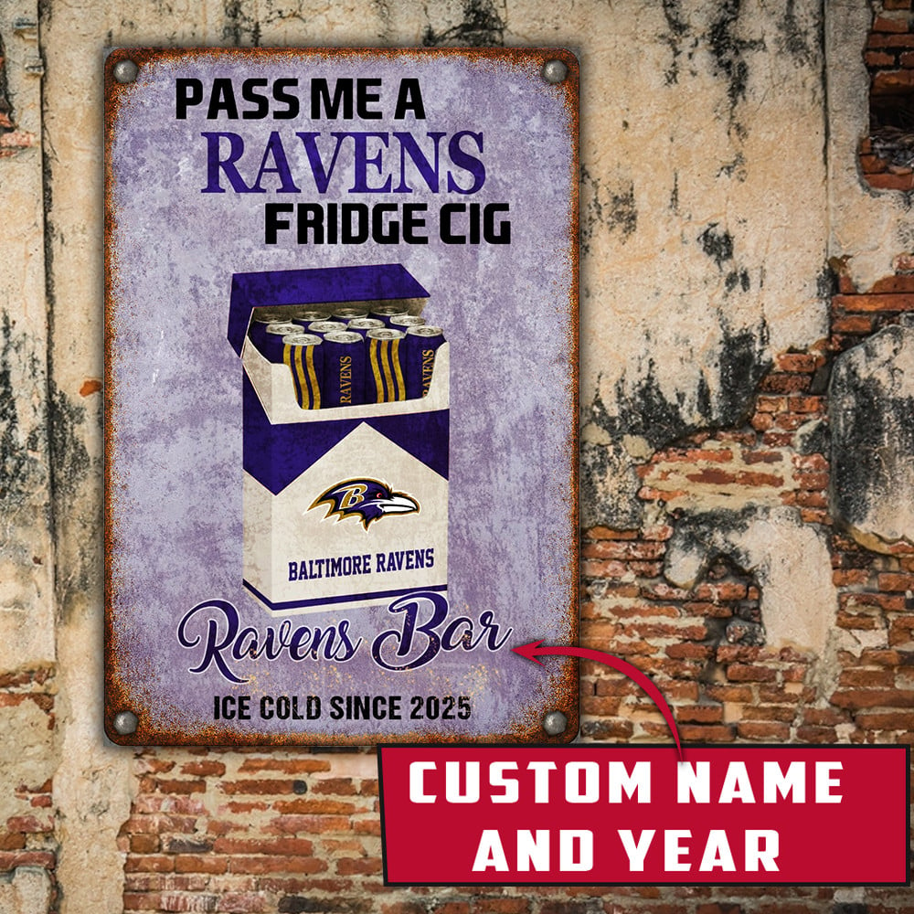 Personalized BR x NFL Vintage Fridge Cig Metal Sign DDT NTL