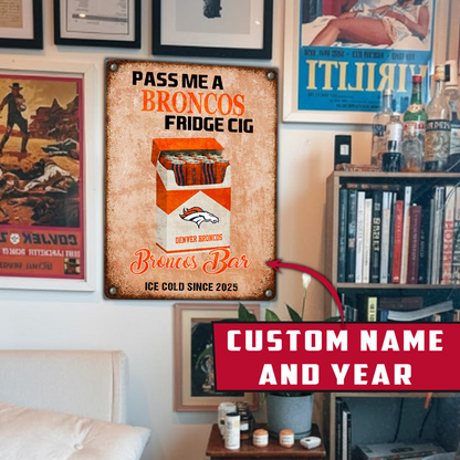 Personalized DB x NFL Vintage Fridge Cig Metal Sign DDT NTL