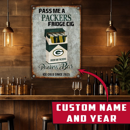 Personalized GBP x NFL Vintage Fridge Cig Metal Sign DDT NTL