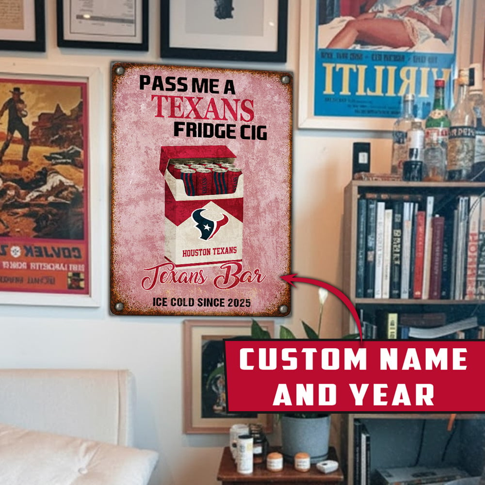 Personalized HT x NFL Vintage Fridge Cig Metal Sign DDT NTL