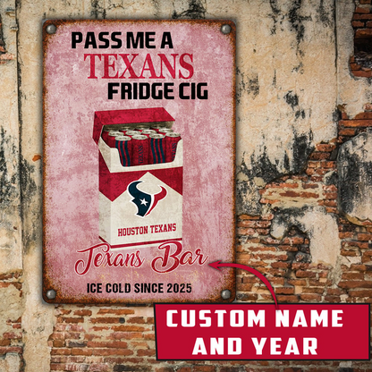 Personalized HT x NFL Vintage Fridge Cig Metal Sign DDT NTL