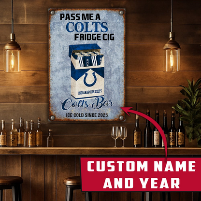 Personalized IC x NFL Vintage Fridge Cig Metal Sign DDT NTL