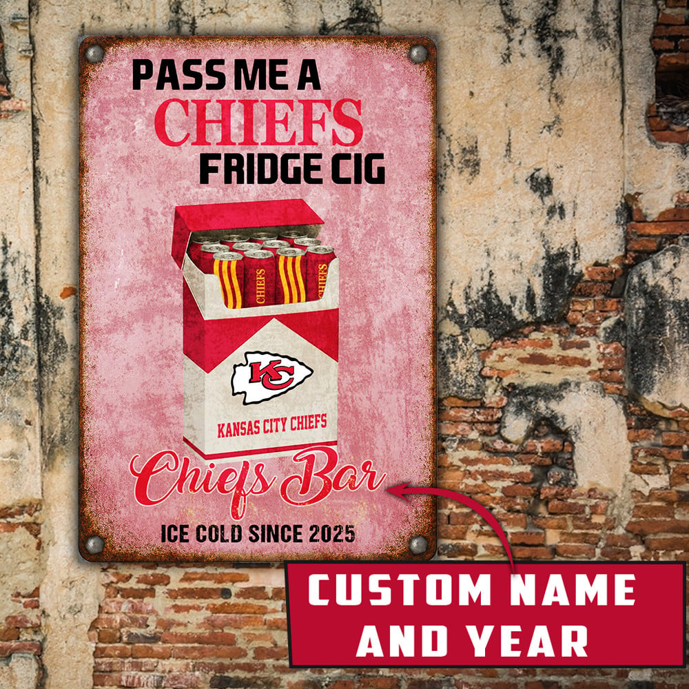 Personalized KCC x NFL Vintage Fridge Cig Metal Sign DDT NTL