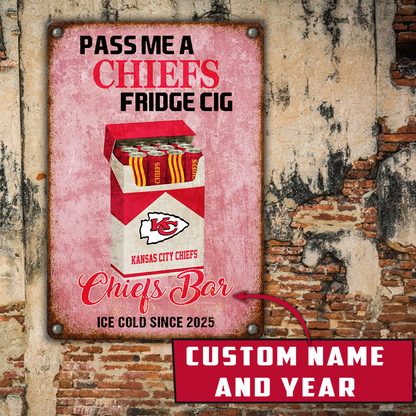 Personalized KCC x NFL Vintage Fridge Cig Metal Sign DDT NTL