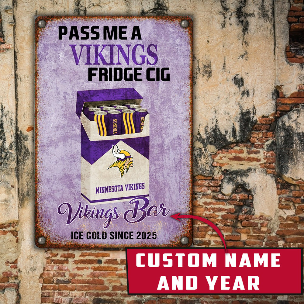 Personalized MV x NFL Vintage Fridge Cig Metal Sign DDT NTL